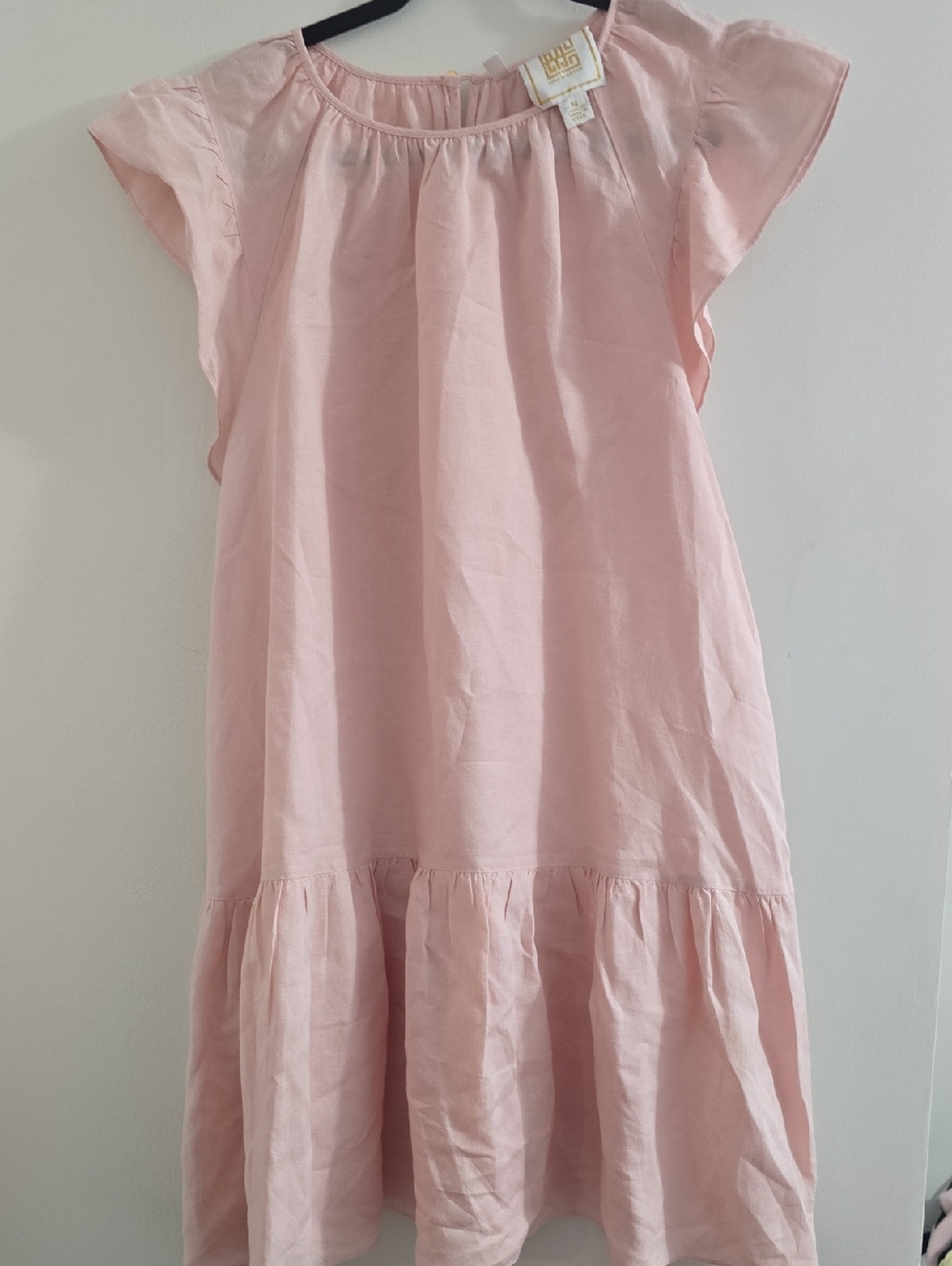 Light Pink Ruffle-Hem Midi Dress by Little English